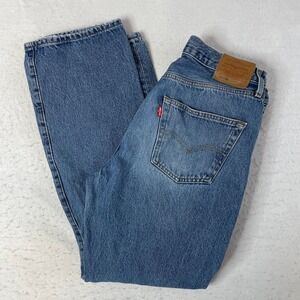 Levi's 501 '90s Jeans Womens Blue Straight Leg Distressed Denim
